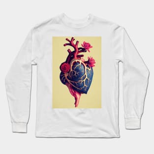 Magical blue hearth design 3d illustrated Long Sleeve T-Shirt